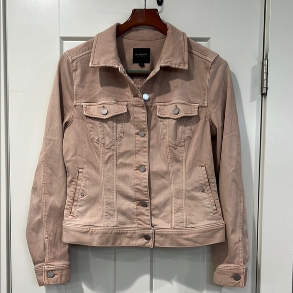 Liverpool Jean Jacket Cropped Fitted Style Sz S